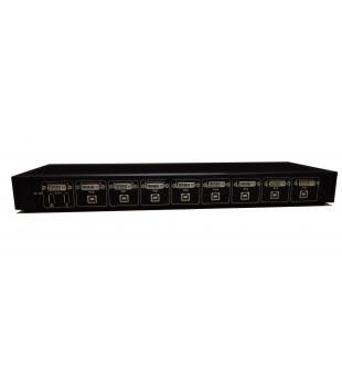 Un buen precio. 8 interruptor femenino portuario de KVM del soporte de estante del interruptor SW1801D de DVI KVM en línea