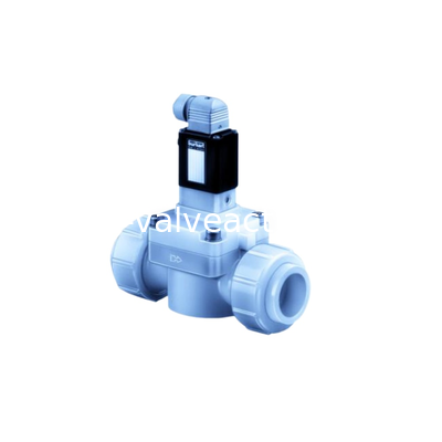 Un buen precio. Válvula solenoide operada por piloto tipo 0142 de Burkert para control de fluidos industriales de alto flujo en línea